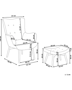 Sessel Samtstoff Violett Plus Hocker Vejle