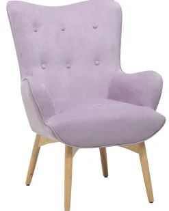 Sessel Samtstoff Violett Plus Hocker Vejle