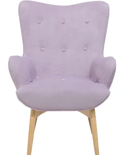 Sessel Samtstoff Violett Plus Hocker Vejle