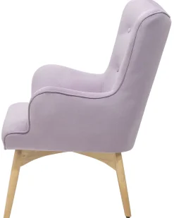 Sessel Samtstoff Violett Plus Hocker Vejle