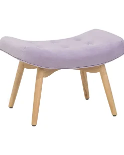 Sessel Samtstoff Violett Plus Hocker Vejle