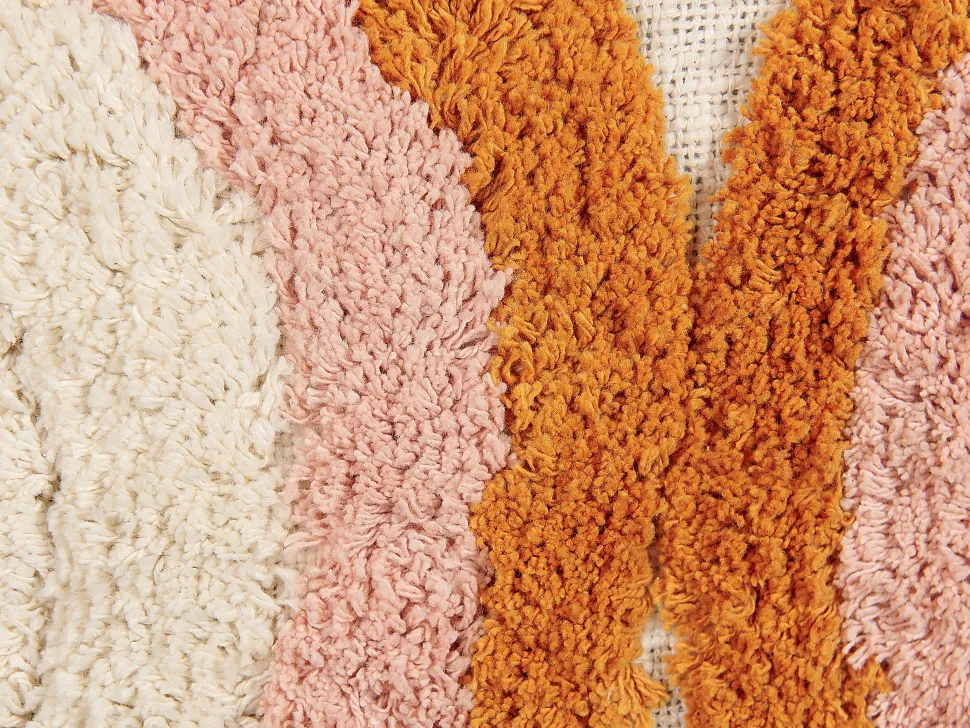 Set Of 2 Tufted Cotton Cushions With Tassels 45 X 45 Cm Multicolour Lablab