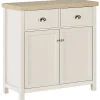 Sideboard Beige / Heller Holzfarbton 2 Schubladen Schrank Clio