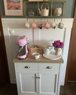 Sideboard Beige / Heller Holzfarbton 2 Schubladen Schrank Clio