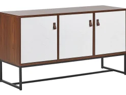 Sideboard Dunkler Holzfarbton / Weis 3 Schranke Nueva