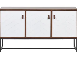 Sideboard Dunkler Holzfarbton / Weis 3 Schranke Nueva