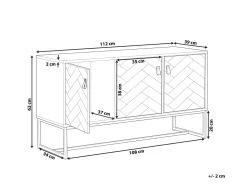 Sideboard Dunkler Holzfarbton / Weis 3 Schranke Nueva
