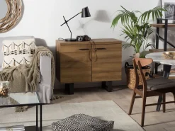 Sideboard Dunkler Holzfarbton 2 Turen Timber