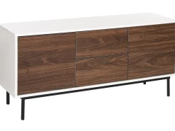 Sideboard Dunkler Holzfarbton / Weis 2 Schubladen 2 Turen Okland