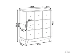 Sideboard Dunkler Holzfarbton / Bunt 6 Schranke 3 Schubladen Kuma