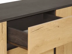 Sideboard Heller / Dunkler Holzfarbton 3 Schubladen 2 Schranke Elda
