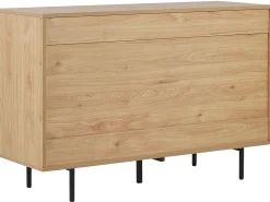 Sideboard Heller Holzfarbton / Weis 2 Schranke Schublade Itaca