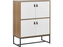 Sideboard Heller Holzfarbton / Weis 2 Schranke Nueva