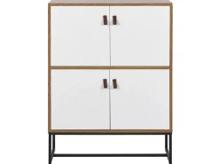 Sideboard Heller Holzfarbton / Weis 2 Schranke Nueva