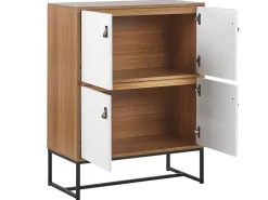 Sideboard Heller Holzfarbton / Weis 2 Schranke Nueva