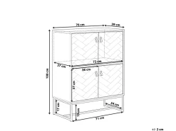 Sideboard Heller Holzfarbton / Weis 2 Schranke Nueva