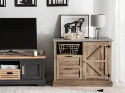 Sideboard Heller Holzfarbton 2 Schubladen Schrank Toronto