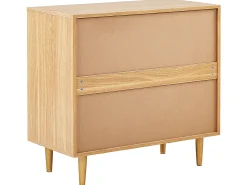 Sideboard Heller Holzfarbton 2 Rattan-Turen 1 Schublade Potosi