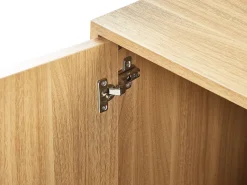 Sideboard Heller Holzfarbton 2 Rattan-Turen 1 Schublade Potosi