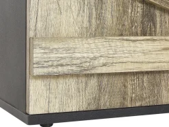 Sideboard Heller Holzfarbton / Schwarz 2 Schranke 2 Schubladen Salter
