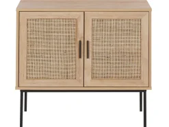 Sideboard Heller Holzfarbton 2 Rattan-Turen Pasco