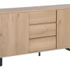 Sideboard Heller Holzfarbton 3 Schubladen 2 Schranke Elda