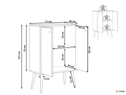 Sideboard Heller Holzfarbton 2 Turen Chandler