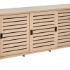 Sideboard Heller Holzfarbton 3 Turen 160 X 40 X 75 Cm Randa