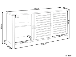 Sideboard Heller Holzfarbton 3 Turen 160 X 40 X 75 Cm Randa
