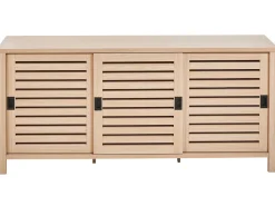 Sideboard Heller Holzfarbton 3 Turen 160 X 40 X 75 Cm Randa