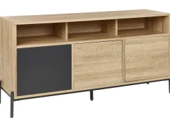 Sideboard Helles Holz Und Grau Mit 3 Turen Moines