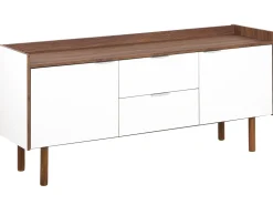 Sideboard Weis / Dunkler Holzfarbton 2 Schranke 2 Schubladen Madera