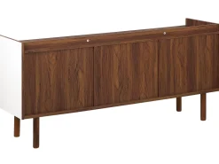 Sideboard Weis / Dunkler Holzfarbton 2 Schranke 2 Schubladen Madera