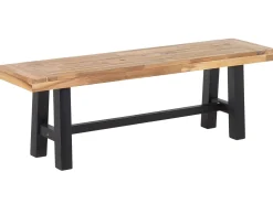 Sitzbank Akazienholz Schwarz / Hellbraun 140 Cm Scania