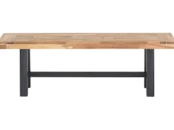 Sitzbank Akazienholz Schwarz / Hellbraun 140 Cm Scania