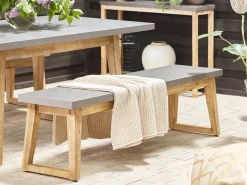 Sitzbank Beton / Akazienholz Grau / Heller Holzfarbton 160 Cm Oria