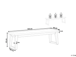 Sitzbank Beton / Akazienholz Grau / Heller Holzfarbton 160 Cm Oria