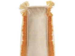 Sitzkissen Fur Stuhl Samtstoff Beige Mit Fransen 40 X 40 Cm Pothos