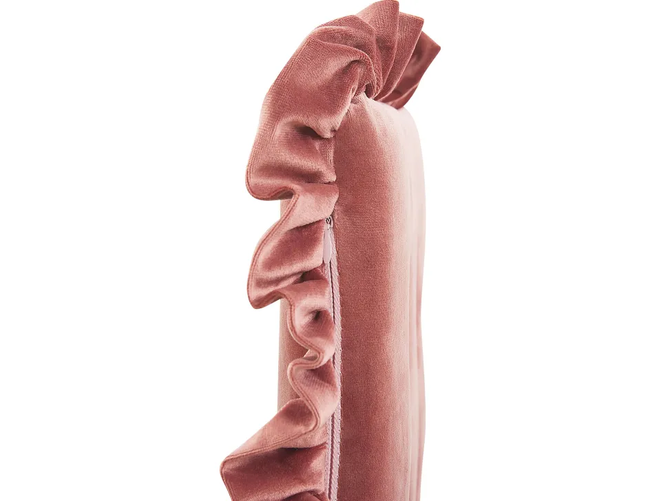 Sitzkissen Fur Stuhl Samtstoff Rosa Mit Ruschen 40 X 40 Cm Kalanchoe