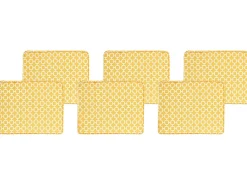 Sitzkissen Fur Stuhl Tolve 6Er Set Gelb / Weis Geometrisches Muster 31 X 39 X 5 Cm