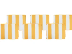 Sitzkissen Fur Stuhl Tolve 6Er Set Gelb / Weis Gestreift 31 X 39 X 5 Cm