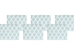 Sitzkissen Fur Stuhl Tolve 6Er Set Mintgrun / Weis Geometrisches Muster 31 X 39 X 5 Cm