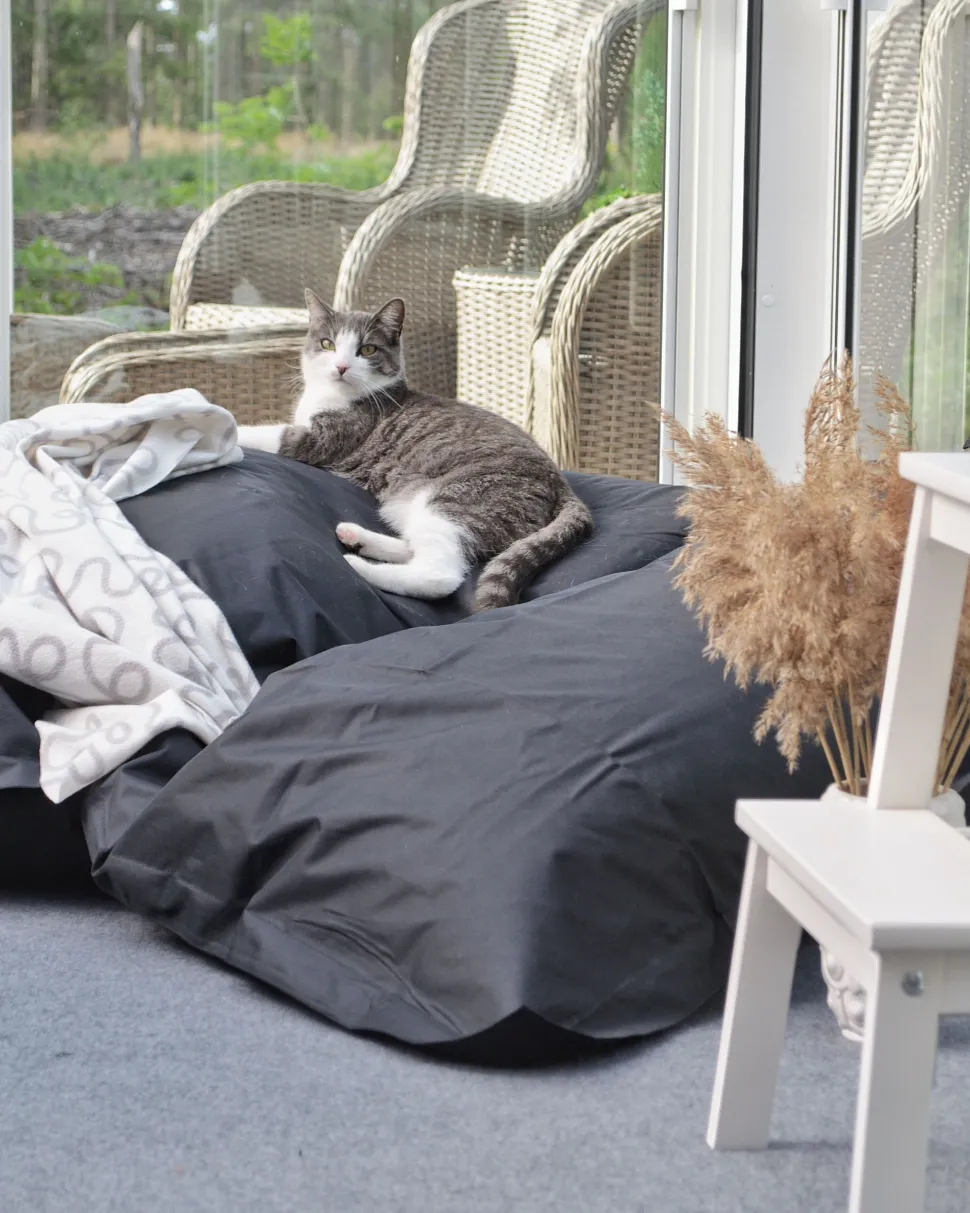 Sitzsack Mit Innensack Fur In- Und Outdoor 140 X 180 Cm Schwarz Fuzzy