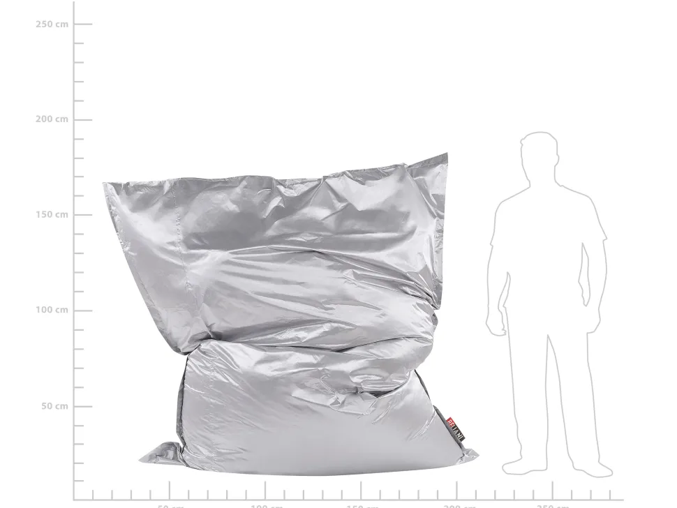 Sitzsack Mit Innensack Fur In- Und Outdoor 180 X 230 Cm Silber Fuzzy