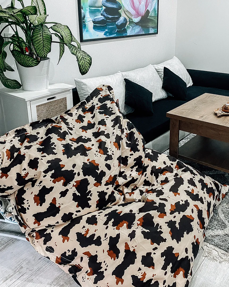 Sitzsack Mit Innensack Fur In- Und Outdoor 140 X 180 Cm Kuh-Design Fuzzy