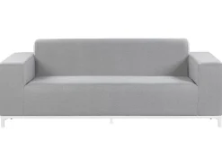 Sofa Polsterbezug 3-Sitzer Hellgrau / Weises Gestell Rovigo