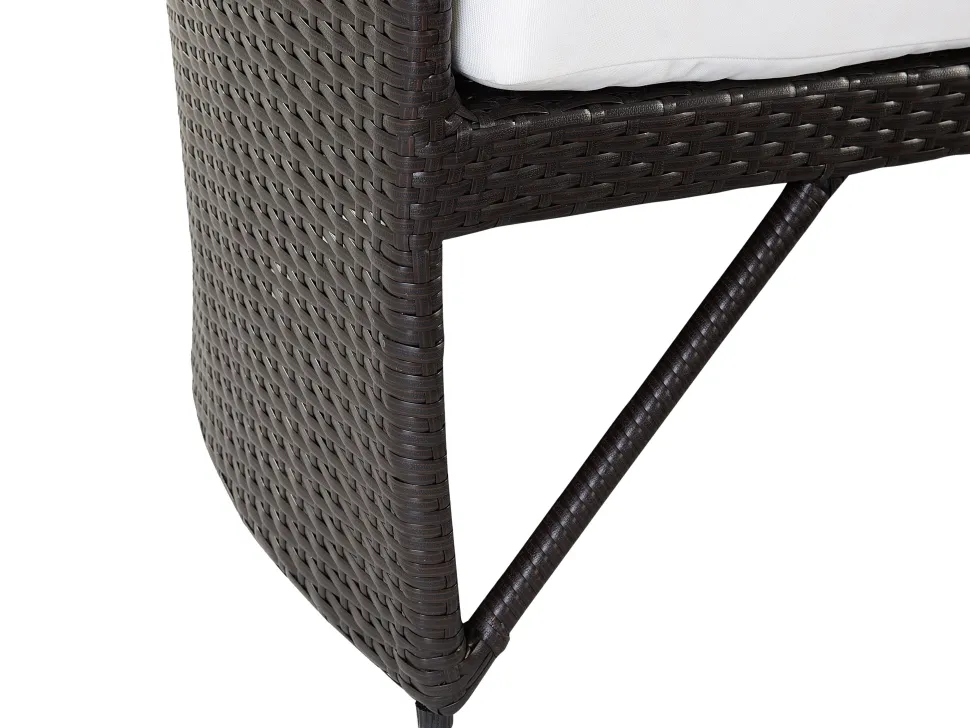 Sonneninsel Rattan Dunkelbraun Sonnendach Cremeweis Sylt Lux