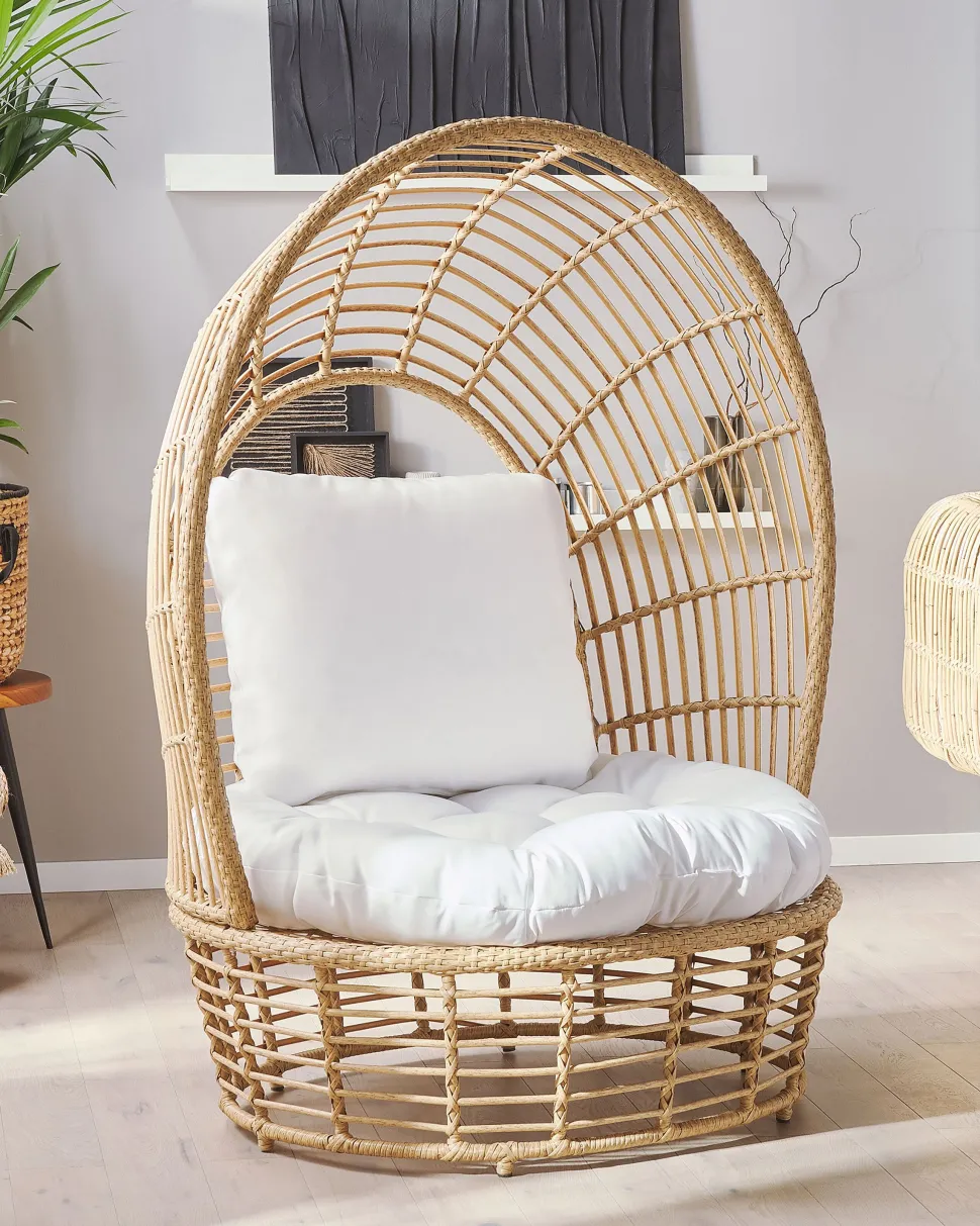 Sonneninsel Rattan Naturlich Kissen Weis Lido