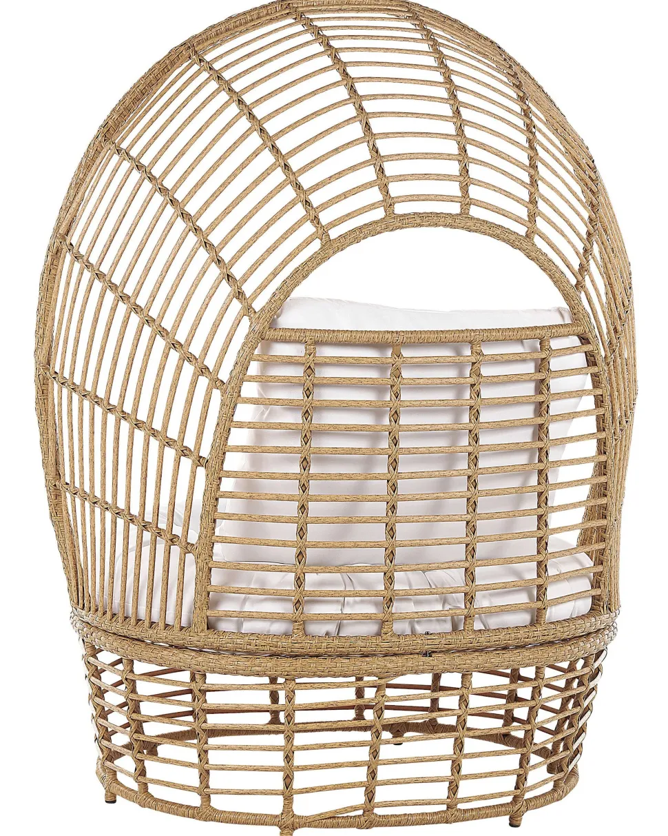 Sonneninsel Rattan Naturlich Kissen Weis Lido