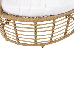 Sonneninsel Rattan Naturlich Kissen Weis Lido